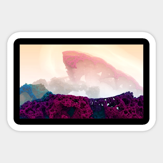 Fractal Coral mountains. Sport climbing theme Sticker by Pink Dessert